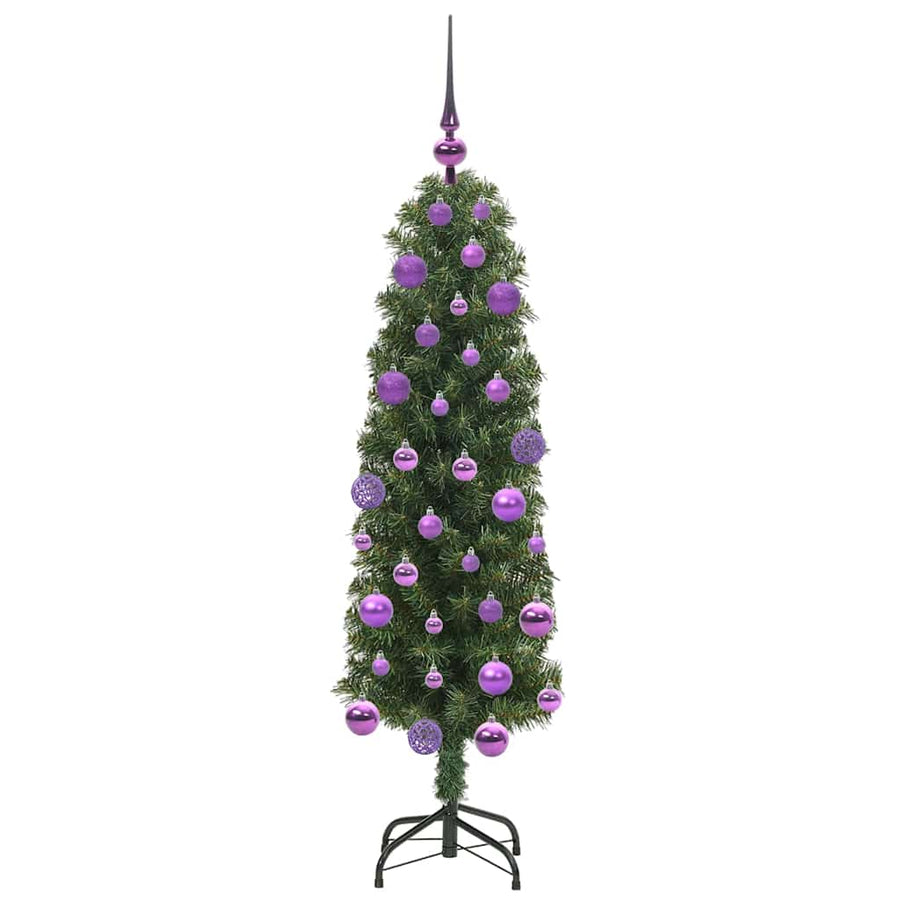 Kunstkerstboom Groen 120 cm PVC en Staal en Kunststof