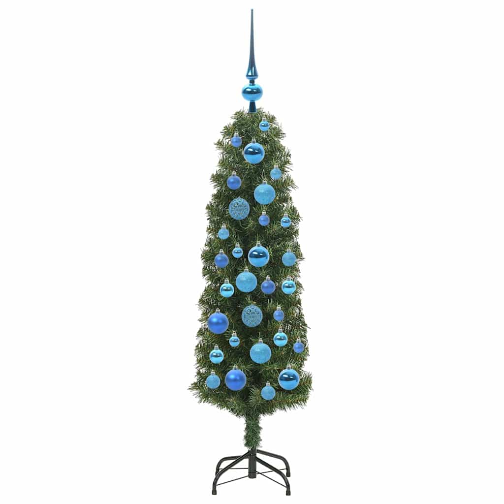 Kunstkerstboom Groen 120 cm PVC en Staal en Kunststof