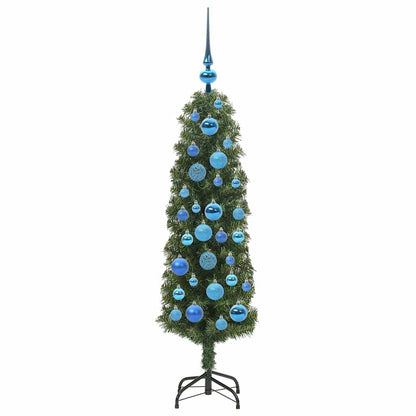 Kunstkerstboom Groen 120 cm PVC en Staal en Kunststof