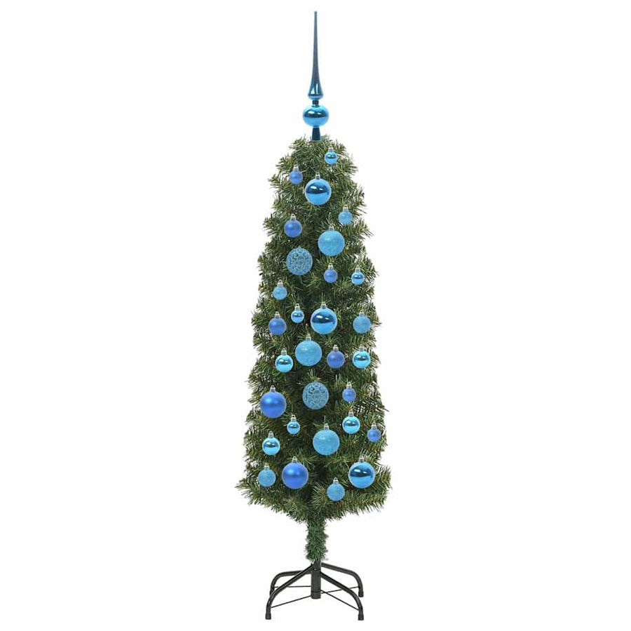 Kunstkerstboom Groen 120 cm PVC en Staal en Kunststof