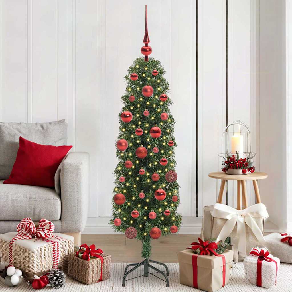 Kunstkerstboom Groen 150 cm PVC en Staal en Kunststof