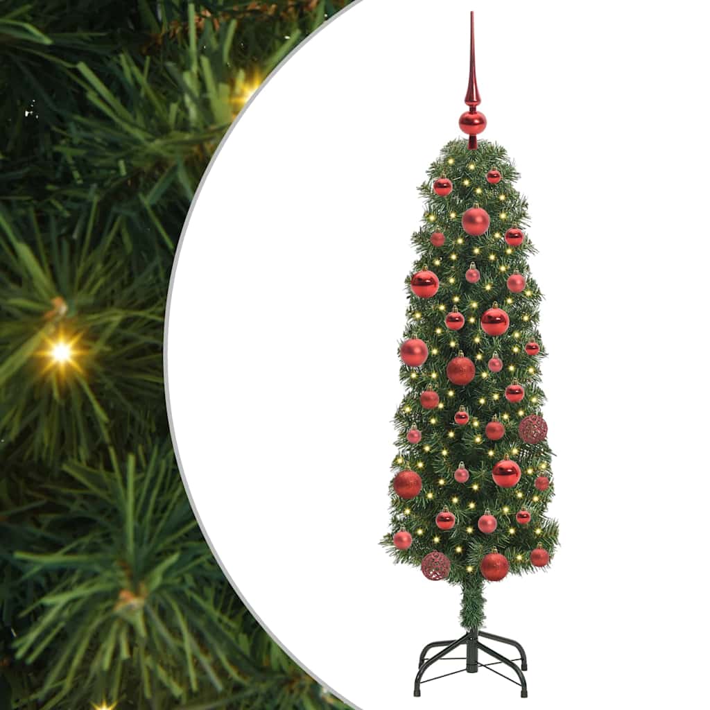 Kunstkerstboom Groen 150 cm PVC en Staal en Kunststof