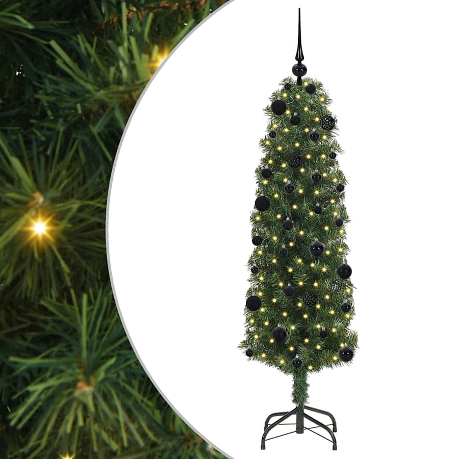 Kunstkerstboom Groen 150 cm PVC en Staal en Kunststof
