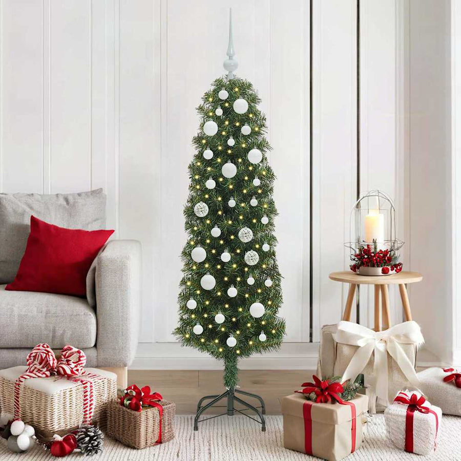 Kunstkerstboom Groen 150 cm PVC en Staal en Kunststof
