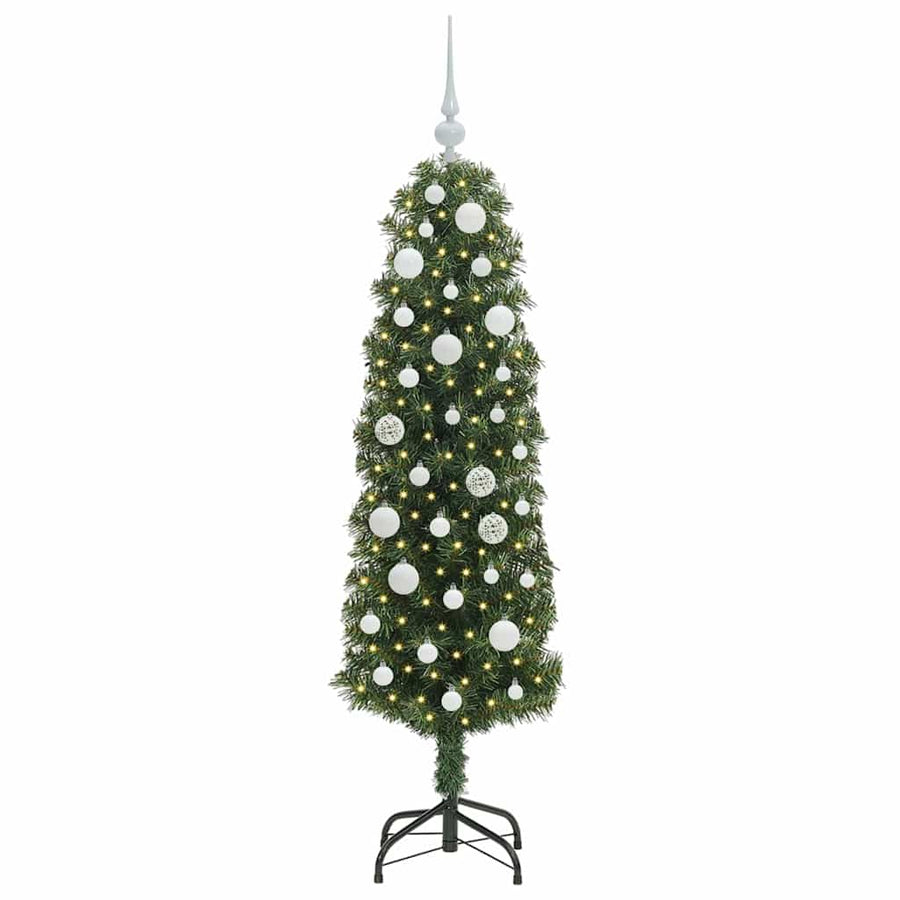 Kunstkerstboom Groen 150 cm PVC en Staal en Kunststof