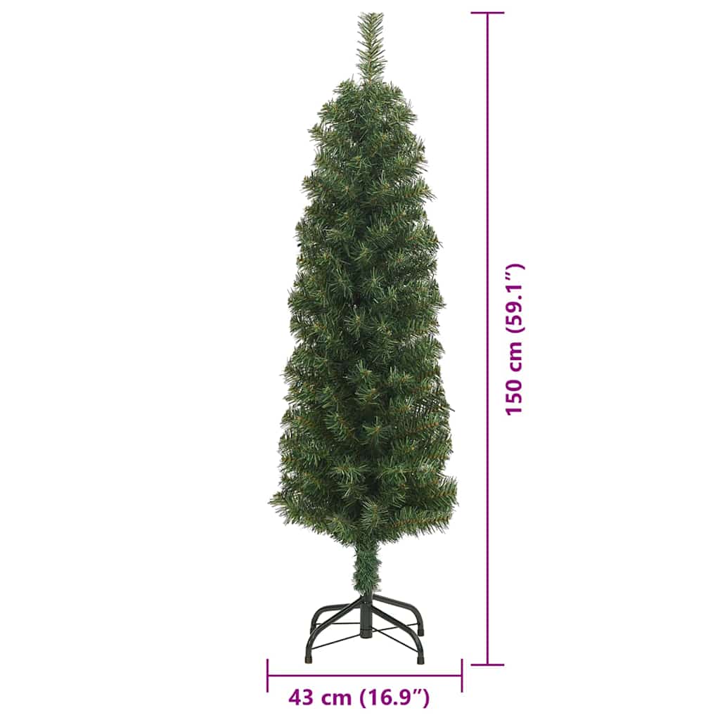 Kunstkerstboom Groen 150 cm PVC en Staal en Kunststof