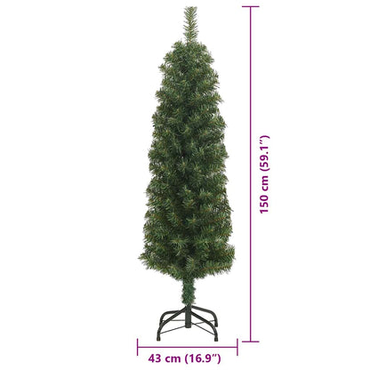 Kunstkerstboom Groen 150 cm PVC en Staal en Kunststof