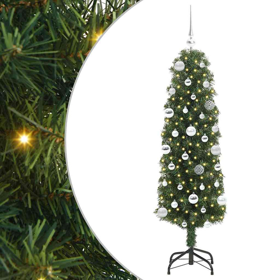 Kunstkerstboom Groen 150 cm PVC en Staal en Kunststof