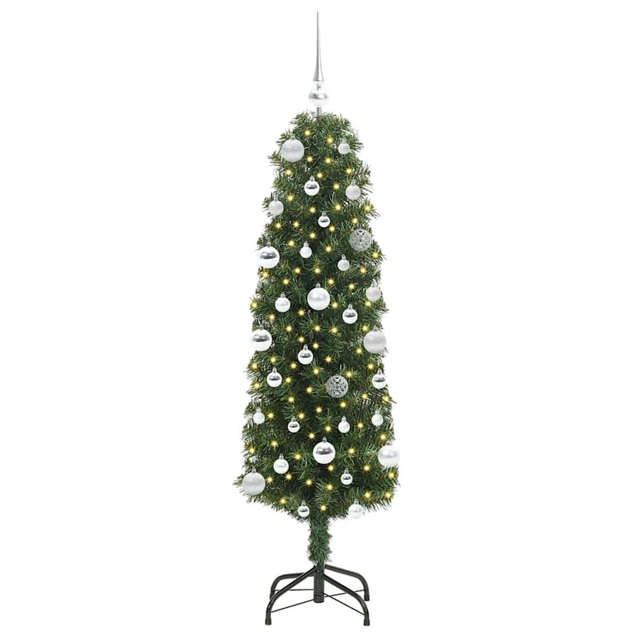 Kunstkerstboom Groen 150 cm PVC en Staal en Kunststof