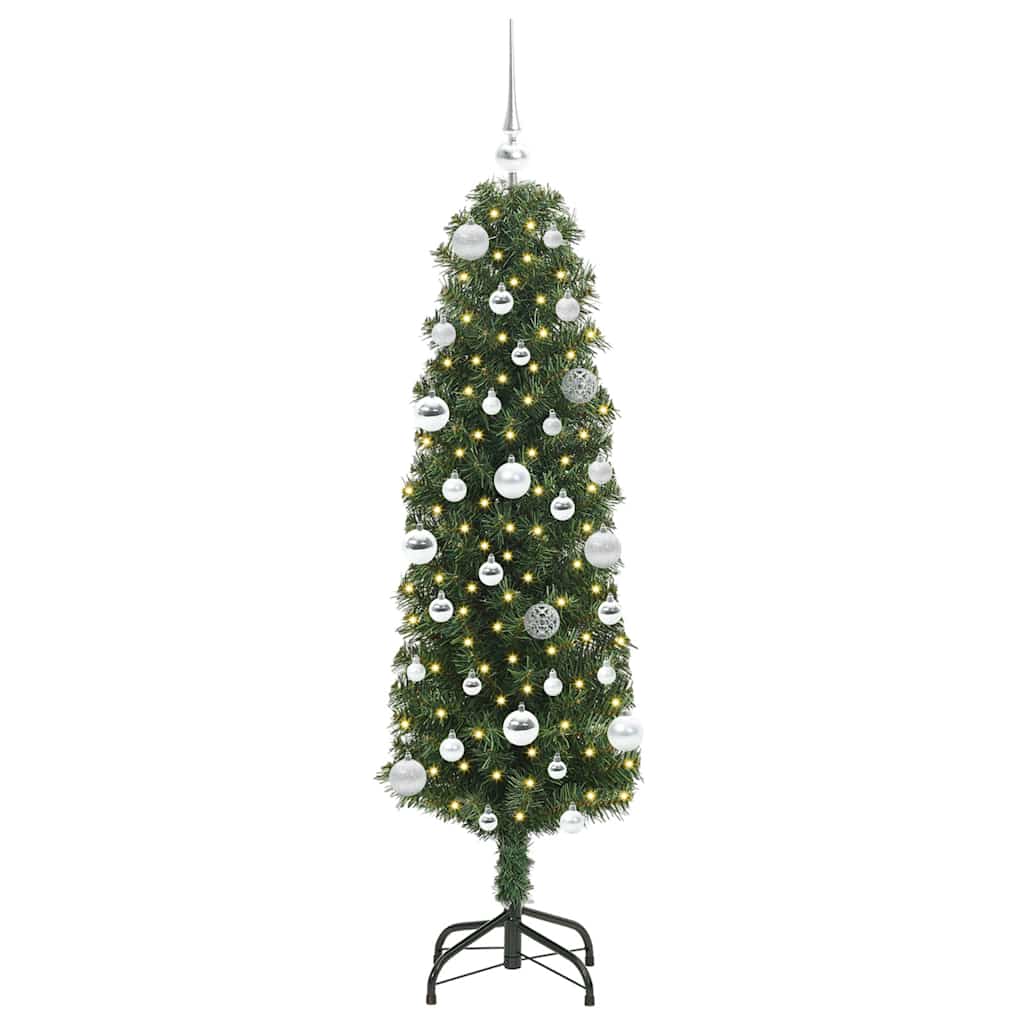 Kunstkerstboom Groen 150 cm PVC en Staal en Kunststof