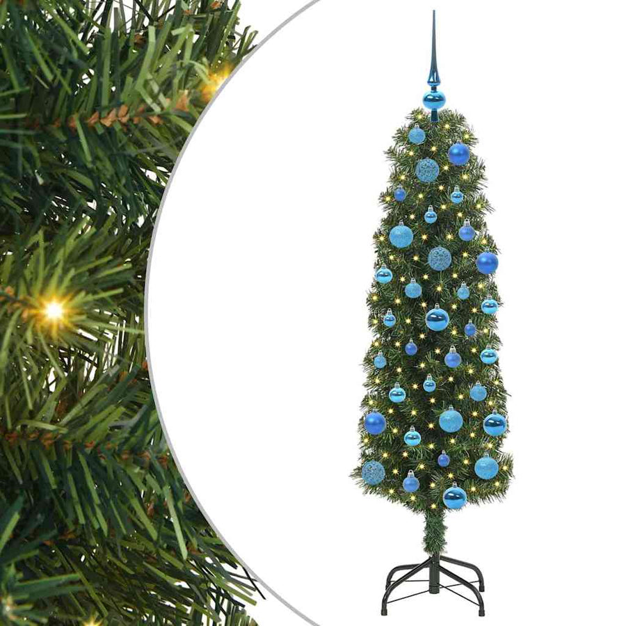 Kunstkerstboom Groen 150 cm PVC en Staal en Kunststof