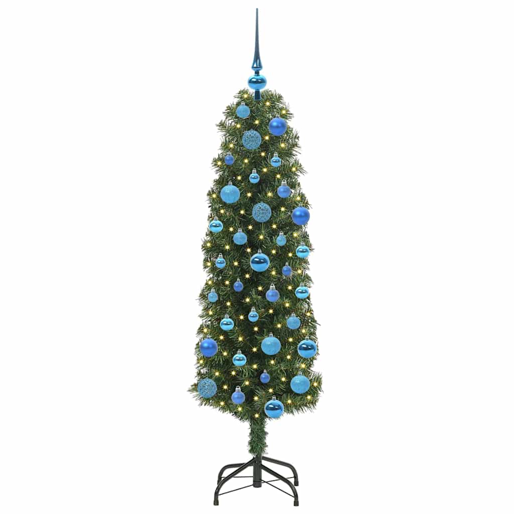 Kunstkerstboom Groen 150 cm PVC en Staal en Kunststof