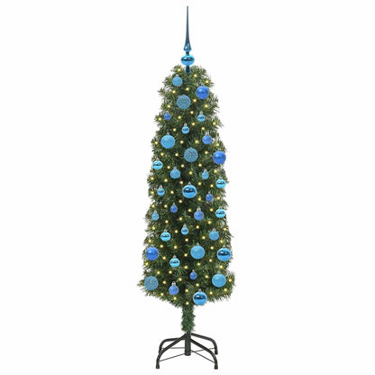 Kunstkerstboom Groen 150 cm PVC en Staal en Kunststof