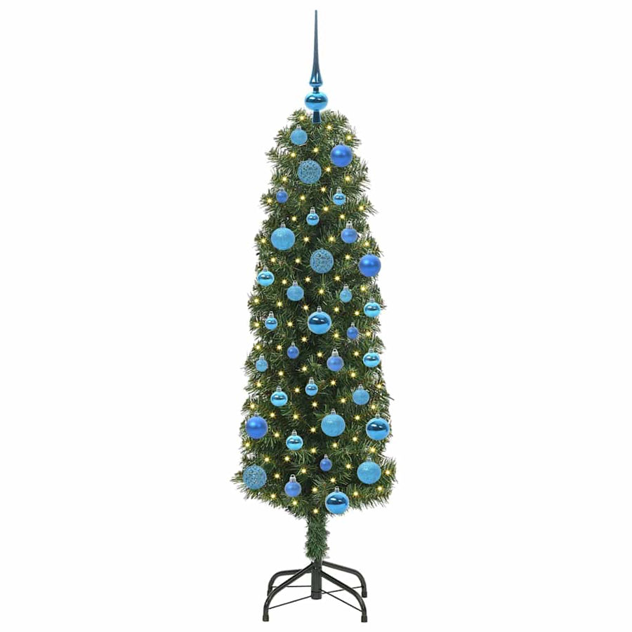 Kunstkerstboom Groen 150 cm PVC en Staal en Kunststof