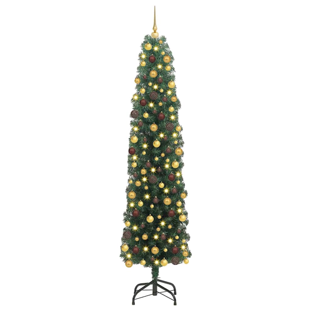 Kunstkerstboom Groen 180 cm PVC en Staal en Kunststof
