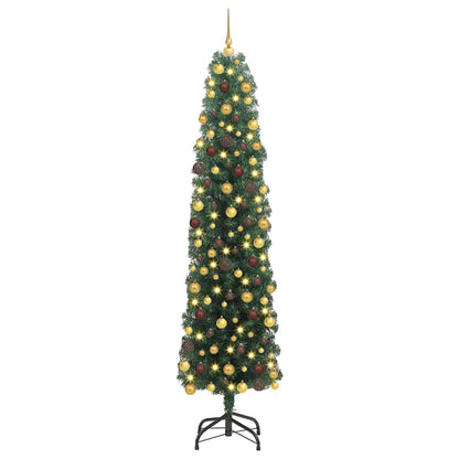 Kunstkerstboom Groen 180 cm PVC en Staal en Kunststof