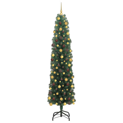 Kunstkerstboom Groen 180 cm PVC en Staal en Kunststof
