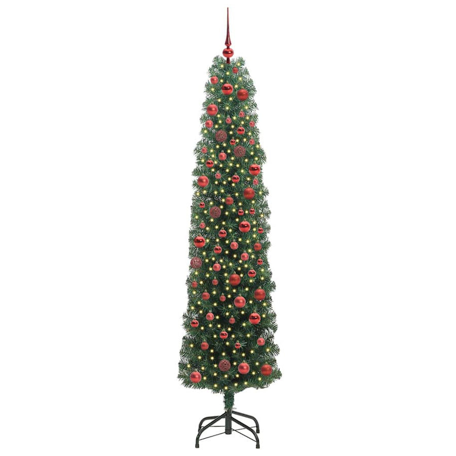 Kunstkerstboom Groen 180 cm PVC en Staal en Kunststof