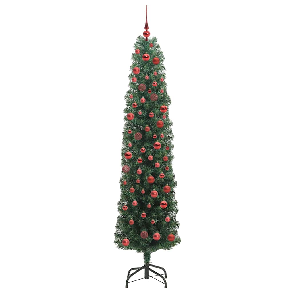 Kunstkerstboom Groen 180 cm PVC en Staal en Kunststof