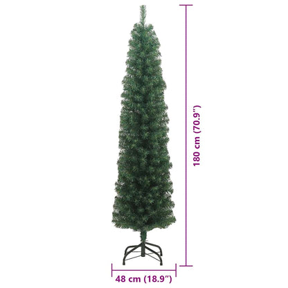 Kunstkerstboom Groen 180 cm PVC en Staal en Kunststof