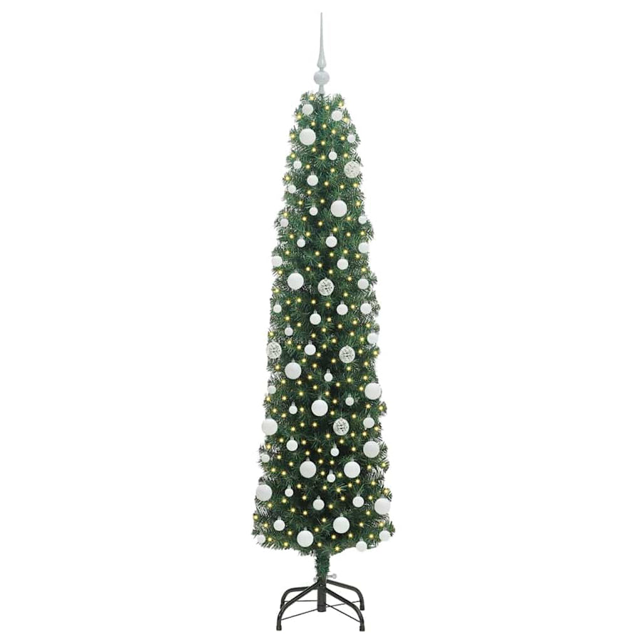Kunstkerstboom Groen 180 cm PVC en Staal en Kunststof