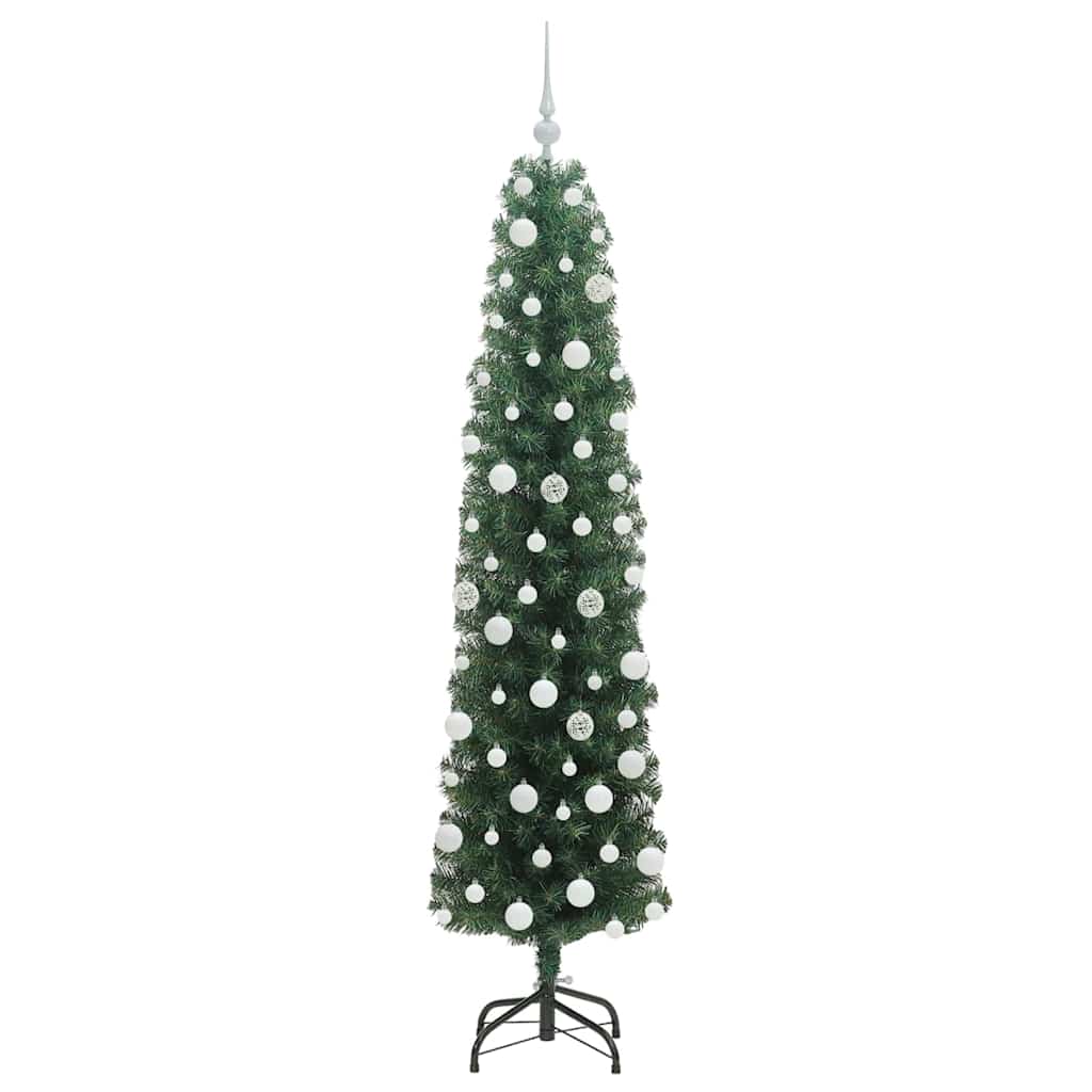 Kunstkerstboom Groen 180 cm PVC en Staal en Kunststof