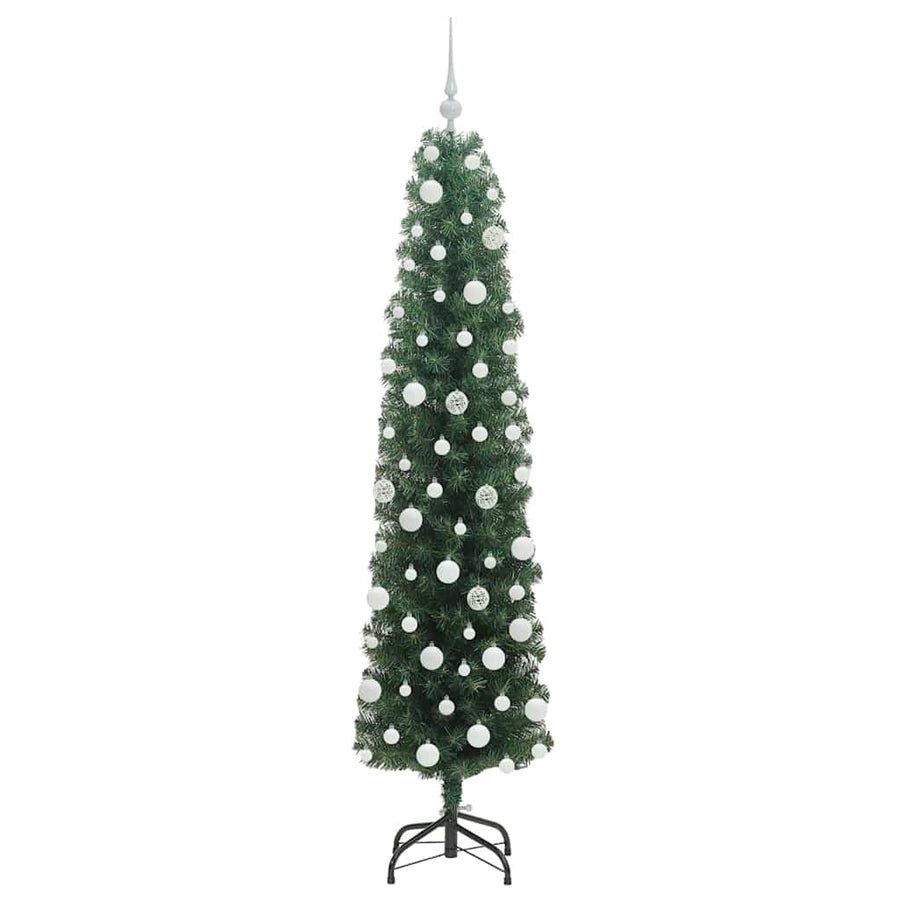 Kunstkerstboom Groen 180 cm PVC en Staal en Kunststof