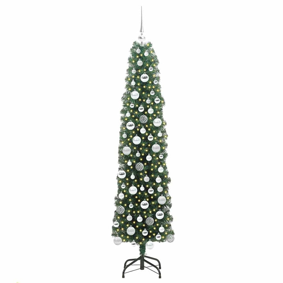 Kunstkerstboom Groen 180 cm PVC en Staal en Kunststof