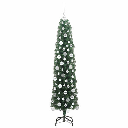 Kunstkerstboom Groen 180 cm PVC en Staal en Kunststof