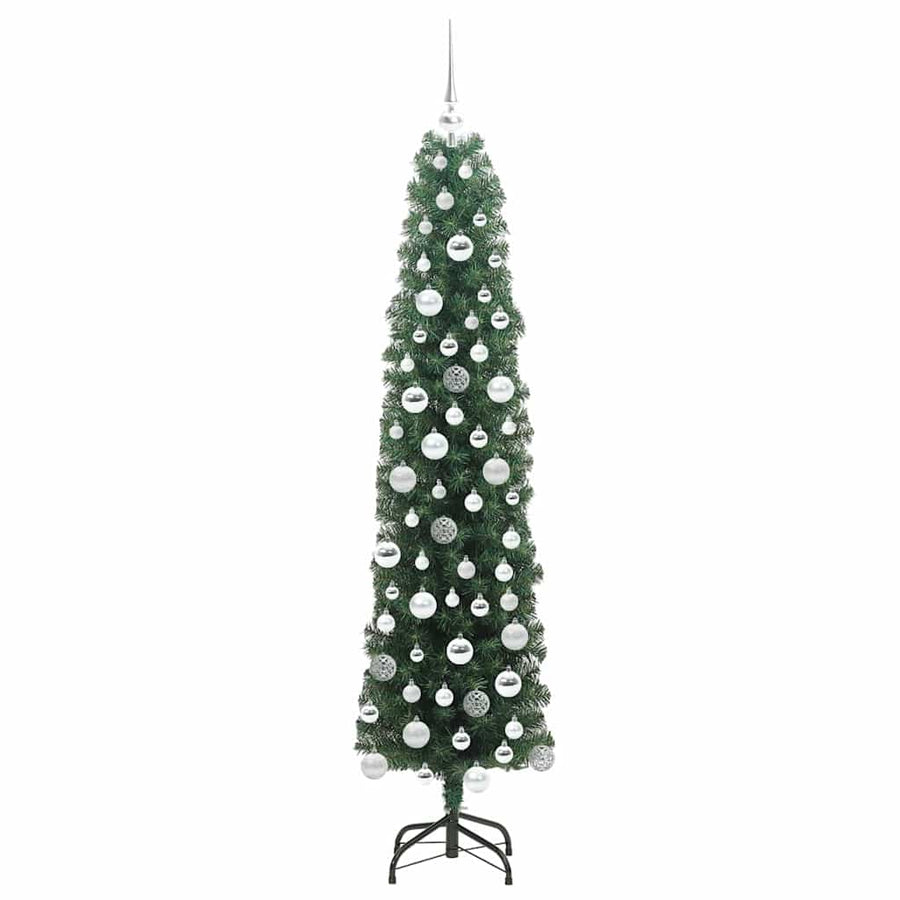 Kunstkerstboom Groen 180 cm PVC en Staal en Kunststof