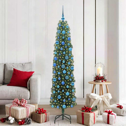 Kunstkerstboom Groen 180 cm PVC en Staal en Kunststof