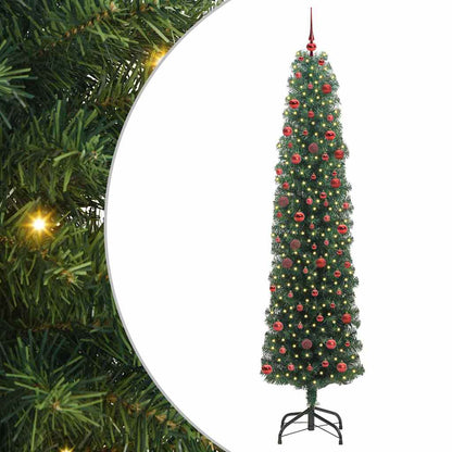 Kunstkerstboom Groen 210 cm PVC en Staal en Kunststof