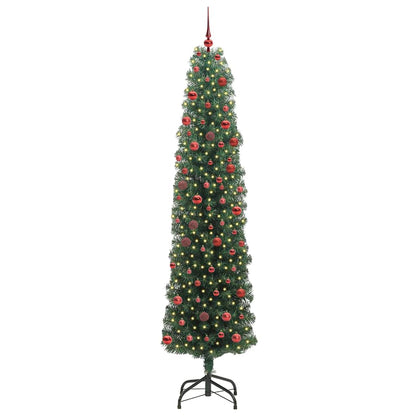 Kunstkerstboom Groen 210 cm PVC en Staal en Kunststof