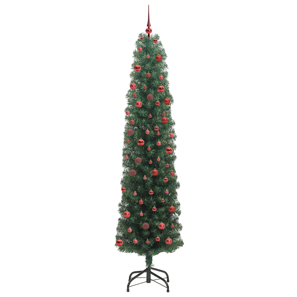 Kunstkerstboom Groen 210 cm PVC en Staal en Kunststof