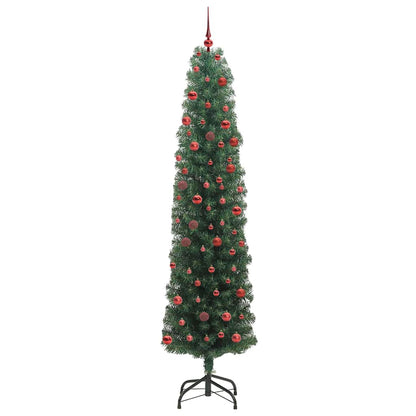 Kunstkerstboom Groen 210 cm PVC en Staal en Kunststof