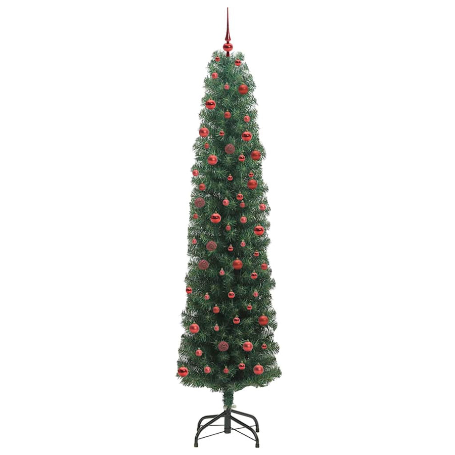 Kunstkerstboom Groen 210 cm PVC en Staal en Kunststof