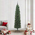 Kunstkerstboom Groen 210 cm PVC en Staal en Kunststof