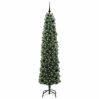 Kunstkerstboom Groen 210 cm PVC en Staal en Kunststof
