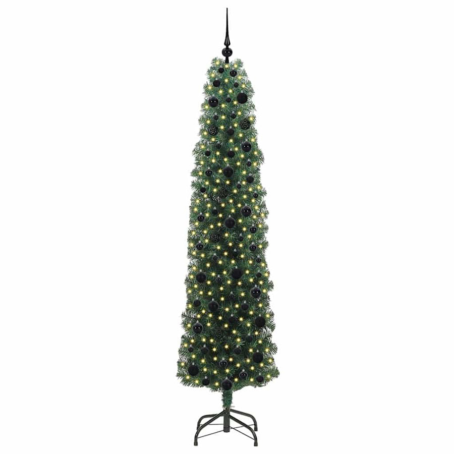 Kunstkerstboom Groen 210 cm PVC en Staal en Kunststof