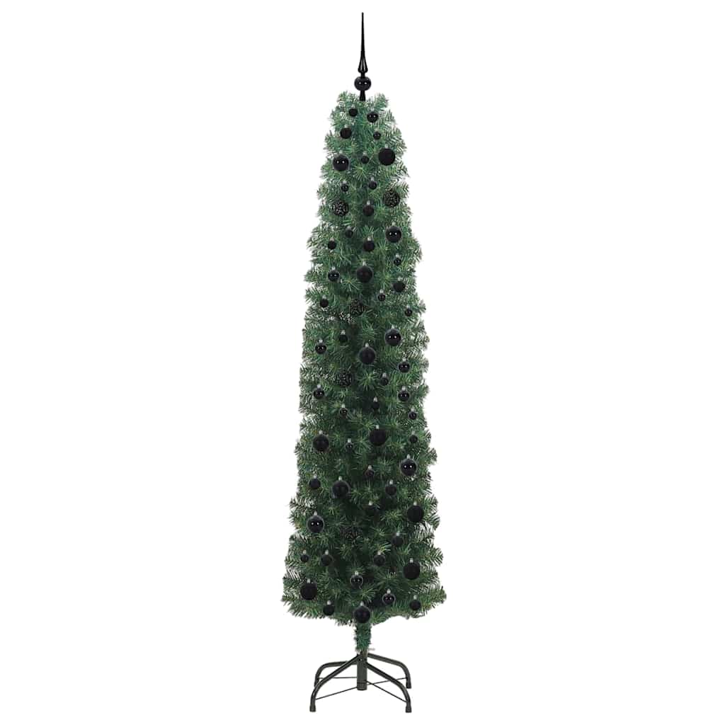 Kunstkerstboom Groen 210 cm PVC en Staal en Kunststof