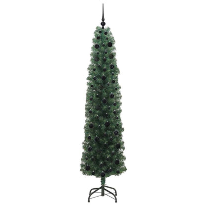 Kunstkerstboom Groen 210 cm PVC en Staal en Kunststof