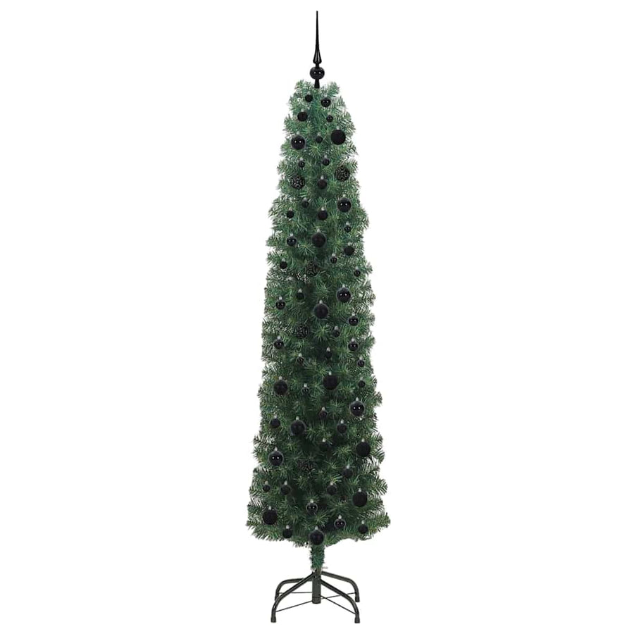 Kunstkerstboom Groen 210 cm PVC en Staal en Kunststof
