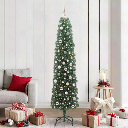 Kunstkerstboom Groen 210 cm PVC en Staal en Kunststof