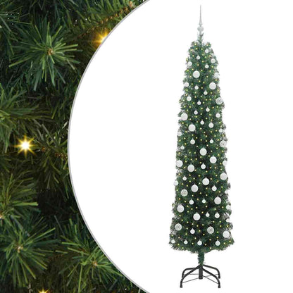 Kunstkerstboom Groen 210 cm PVC en Staal en Kunststof