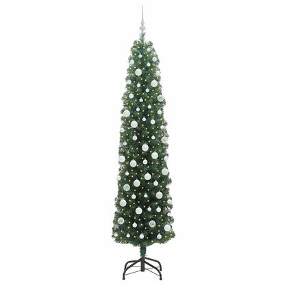 Kunstkerstboom Groen 210 cm PVC en Staal en Kunststof