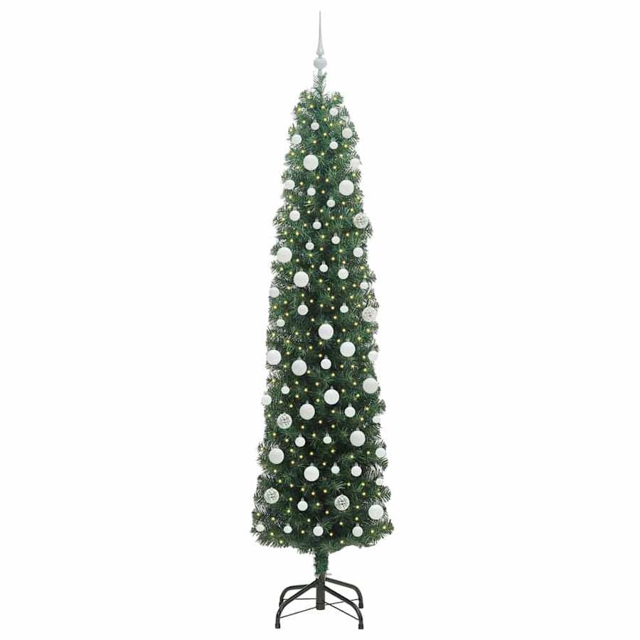 Kunstkerstboom Groen 210 cm PVC en Staal en Kunststof