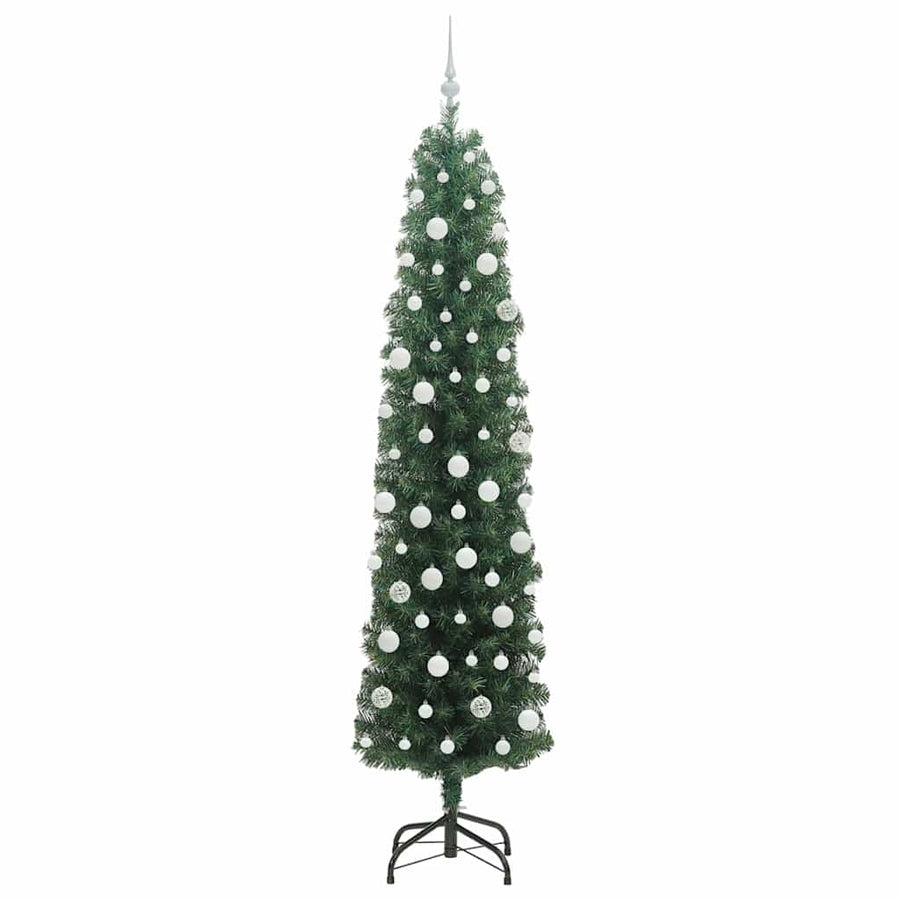 Kunstkerstboom Groen 210 cm PVC en Staal en Kunststof