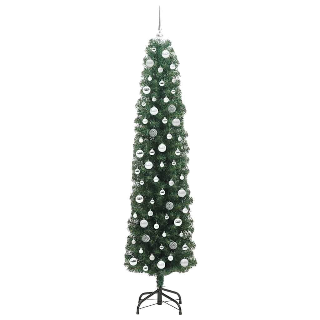 Kunstkerstboom Groen 210 cm PVC en Staal en Kunststof