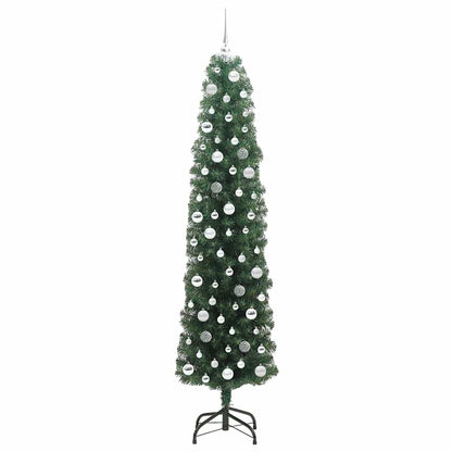 Kunstkerstboom Groen 210 cm PVC en Staal en Kunststof
