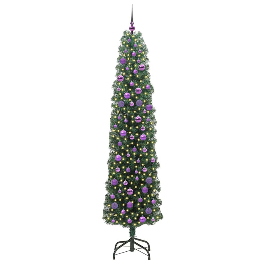 Kunstkerstboom Groen 210 cm PVC en Staal en Kunststof